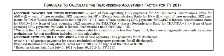 Formulas to Calculate teh Readmissions Adjustment Factor for FY 2017