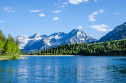 Mountain Lake with a Mountaing Towering over it in the background